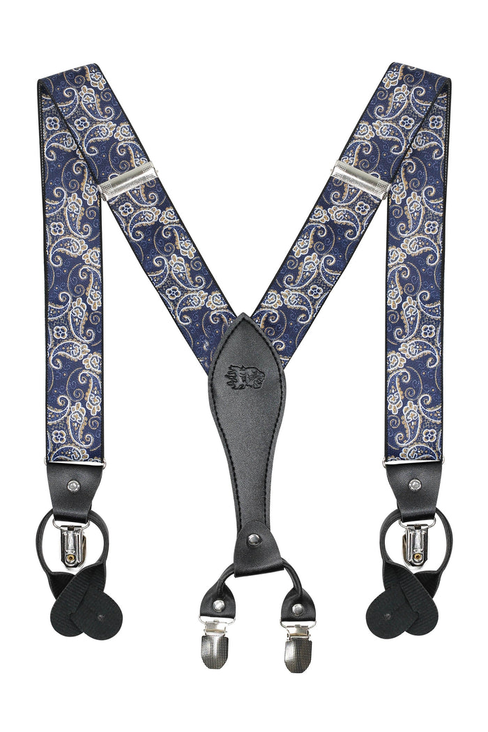 NAVY FLORAL ADJUSTABLE CLIP ON BRACES