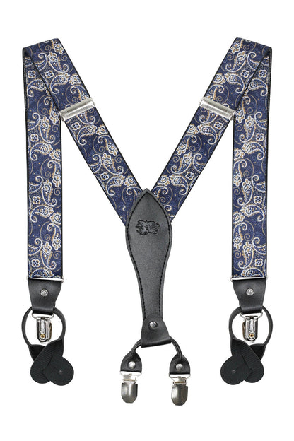 NAVY FLORAL ADJUSTABLE CLIP ON BRACES