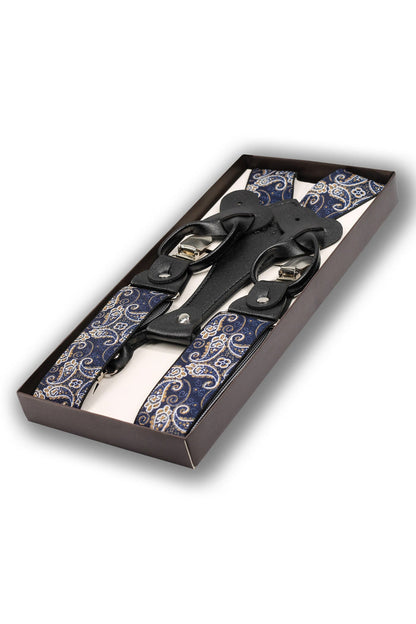 NAVY FLORAL ADJUSTABLE CLIP ON BRACES