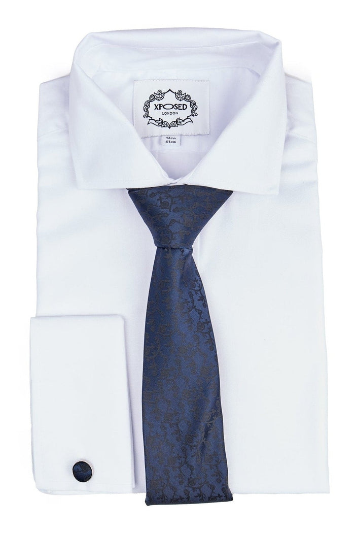 NAVY FLORAL PAISLEY NECK TIE SET