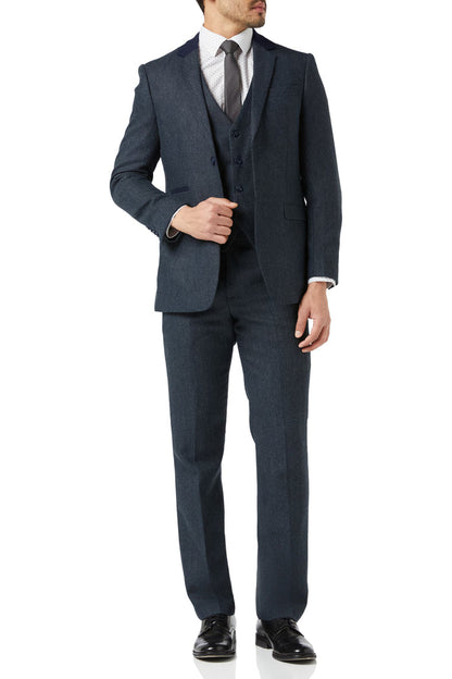 NAVY HERRINGBONE TWEED SUIT