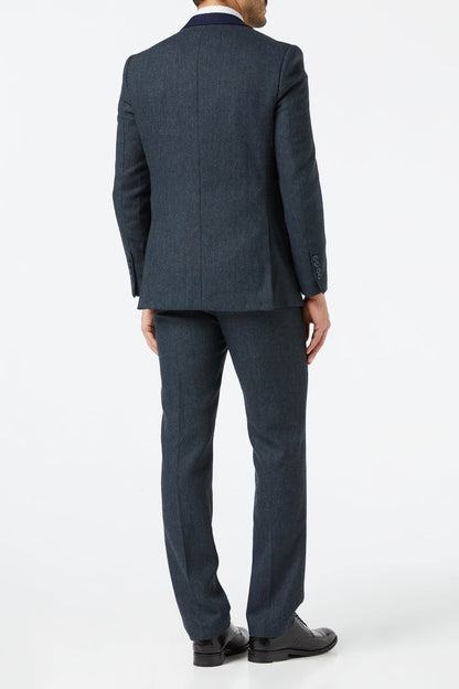 NAVY HERRINGBONE TWEED SUIT