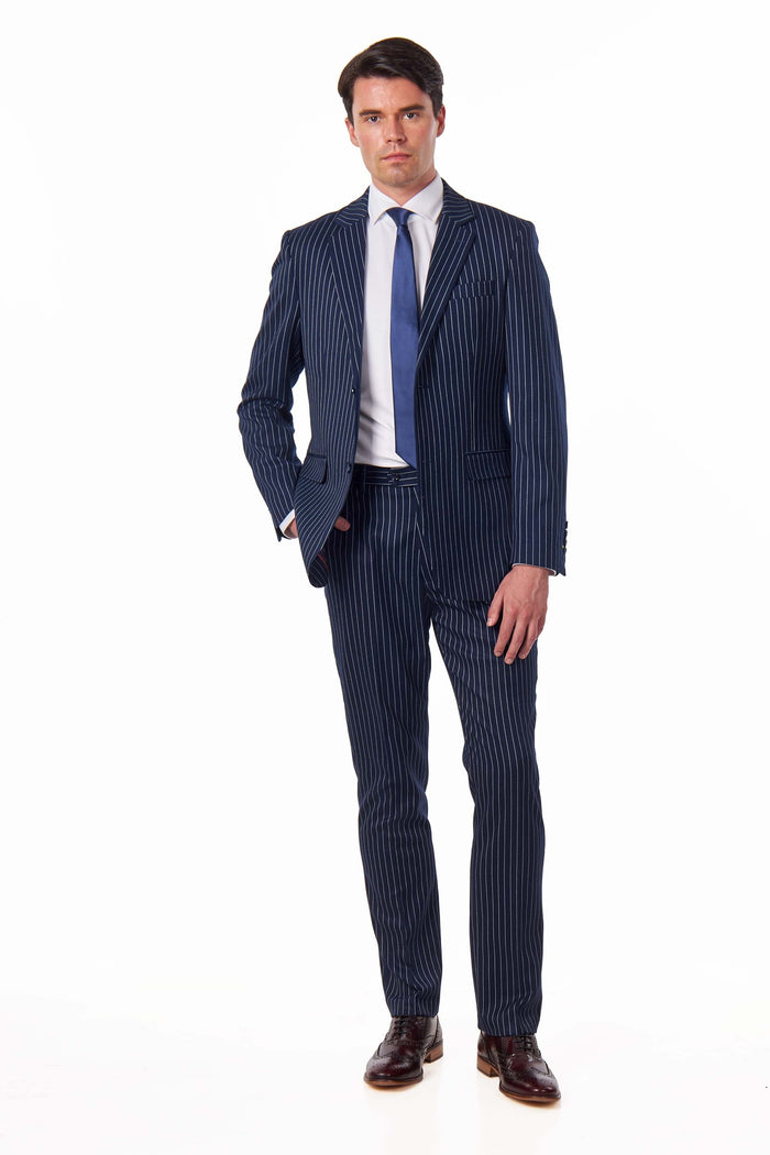 NAVY PIN STRIPE SUIT
