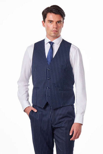 NAVY PIN STRIPE SUIT
