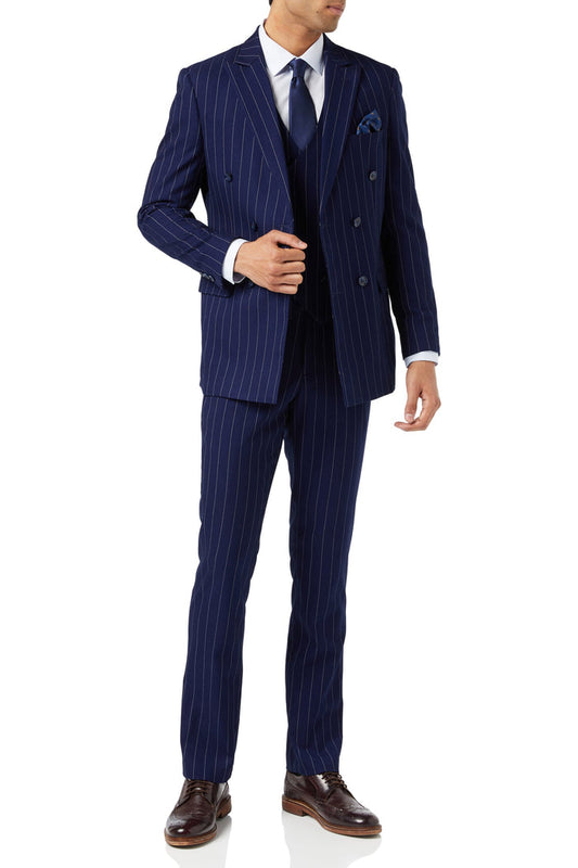 NAVY PINSTRIPE DOUBLE BREASTED SUIT