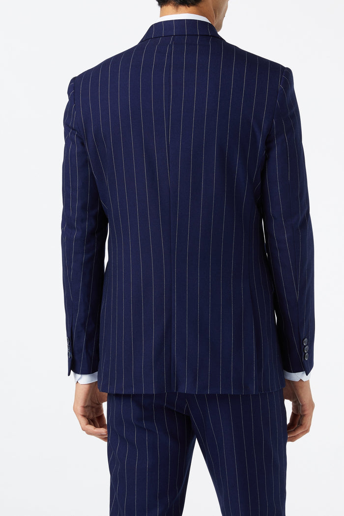 NAVY PINSTRIPE DOUBLE BREASTED SUIT