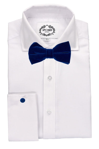 NAVY VELVET BOW TIE SET