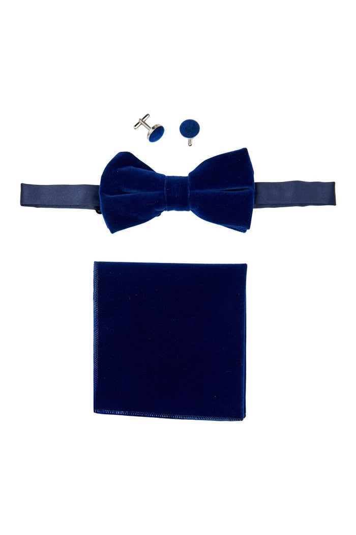 NAVY VELVET BOW TIE SET