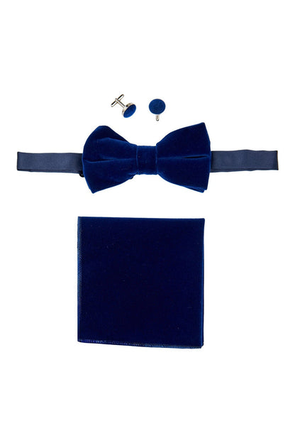 NAVY VELVET BOW TIE SET
