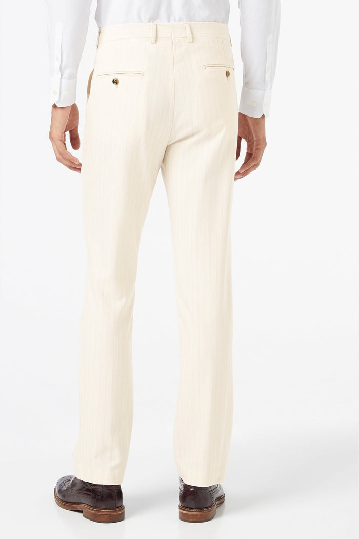 NEIL - BEIGE GOLD PINSRTRIPE TROUSER