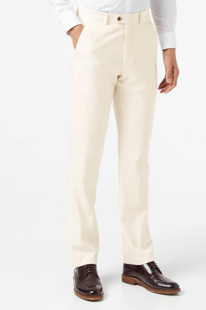 NEIL - IVORY BEIGE GOLD PINSTRIPE SUIT