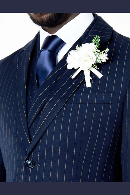 NEIL - Navy Double breasted Pinstripe Suit