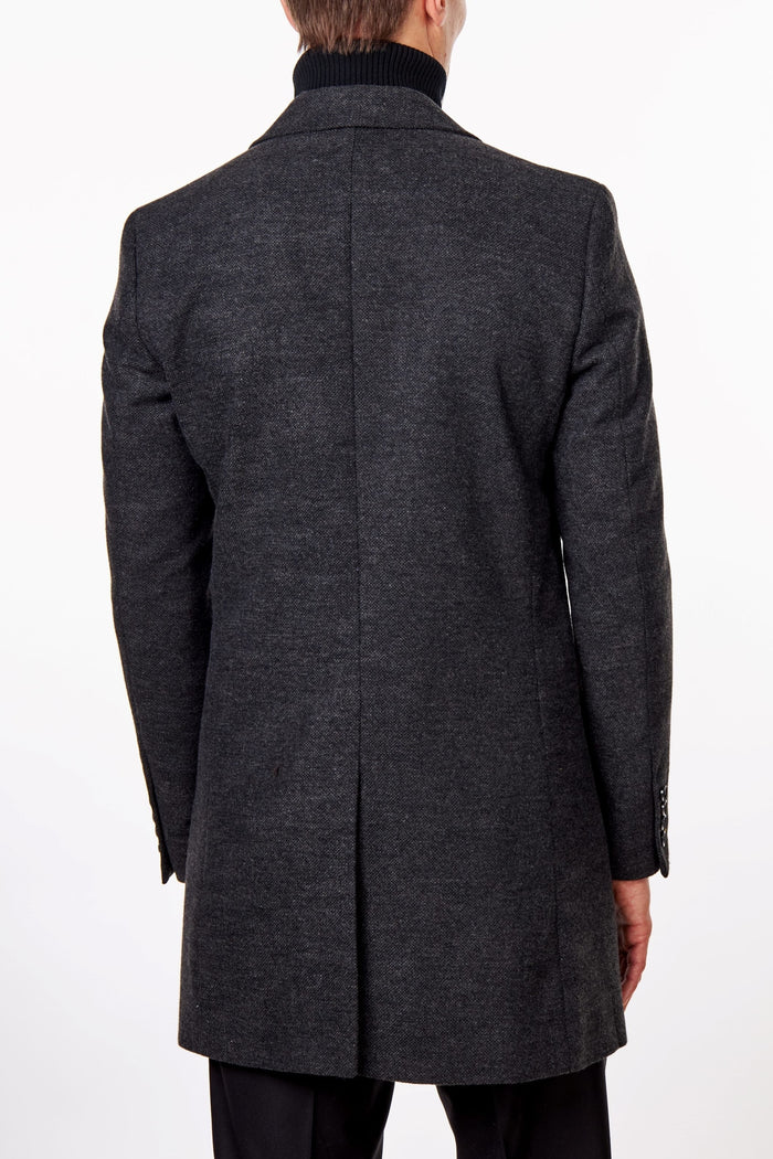 NESTOR – GREY TWEED WOOL BLEND OVERCOAT