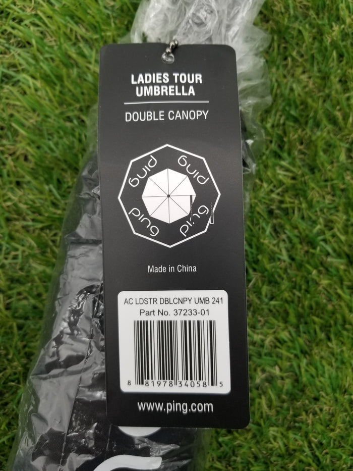 NEW PING TOUR UMBRELLA LADIES DOUBLE CANOPY BLACK 40" BRANDNEW