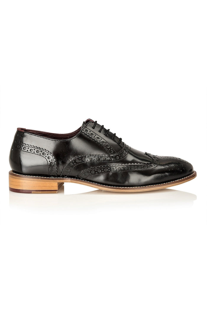 OXFORD BROGUES IN POLISHED BLACK