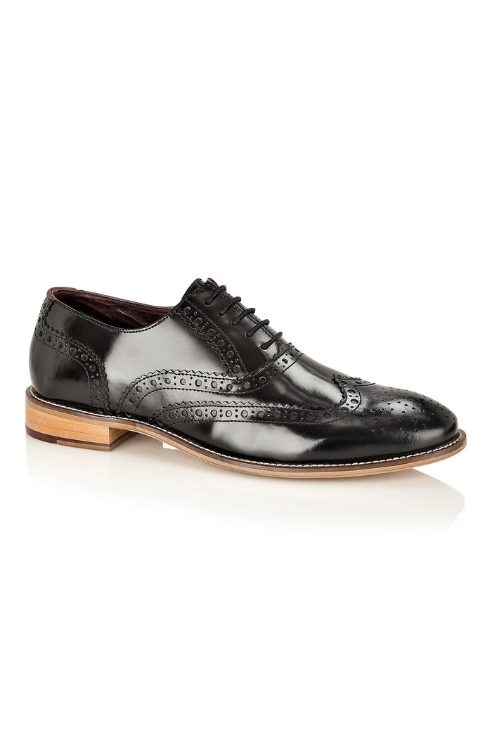 OXFORD BROGUES IN POLISHED BLACK