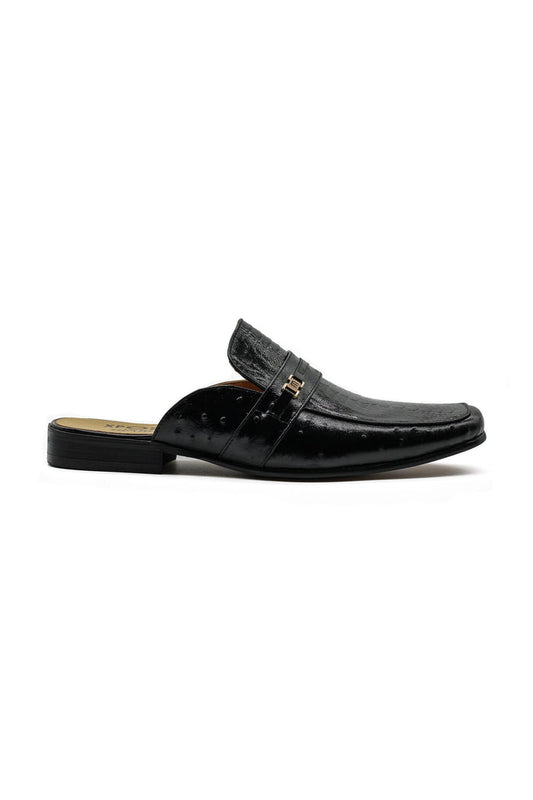 Patent Leather Print Backless Loafers