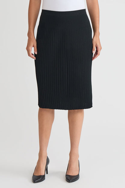 Petite Rib Pleat Straight Skirt, Black | Ming Wang