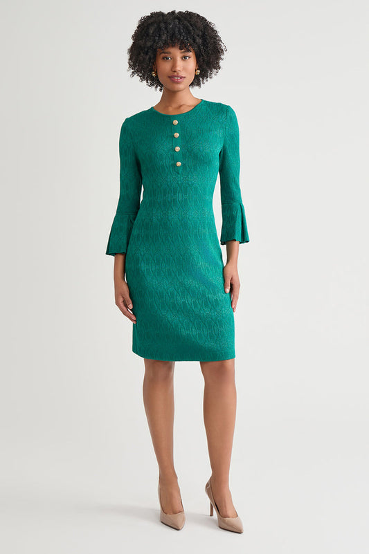 Petite Tonal Multi-Stitch Sheath Dress, Everest | Ming Wang