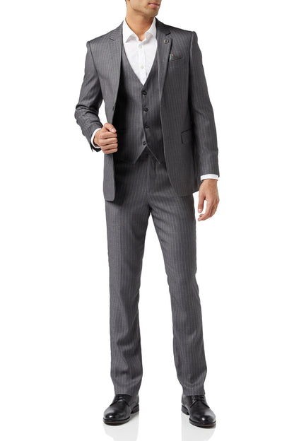 PIN STRIPE GREY SUIT
