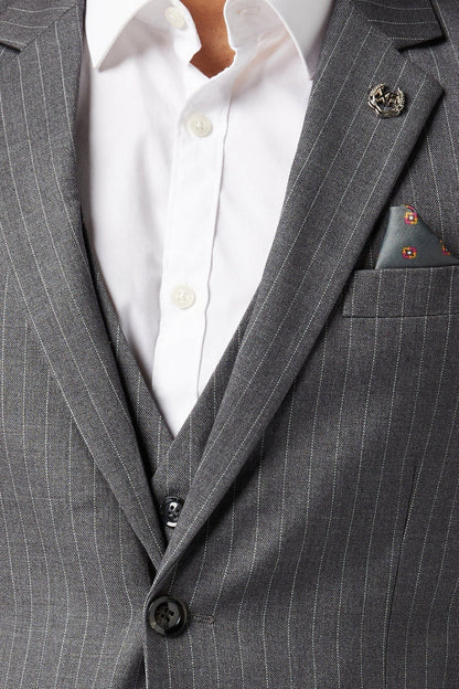 PIN STRIPE GREY SUIT