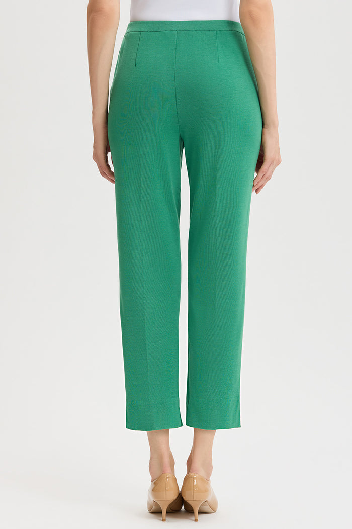 Plus Size Knit Straight-Leg Ankle Pants, Kelly Green, Kelly Green | Ming Wang