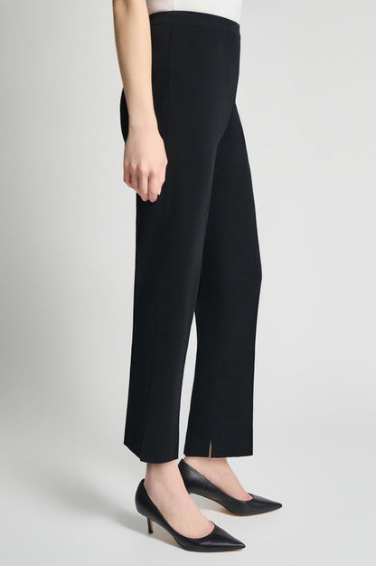 Plus Size Knit Straight-Leg Ankle Pants, Black | Ming Wang