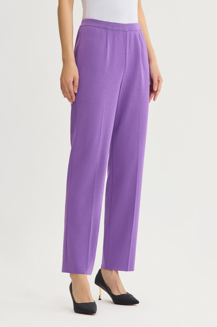 Plus Size Knit Straight-Leg Pants, Sunset Purple, Sunset Purple | Ming Wang