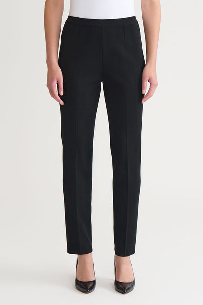 Plus Size Knit Straight-Leg Pants, Black | Ming Wang