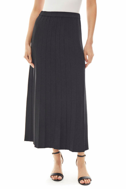Plus Size Pleated Soft Knit Maxi Skirt | Ming Wang