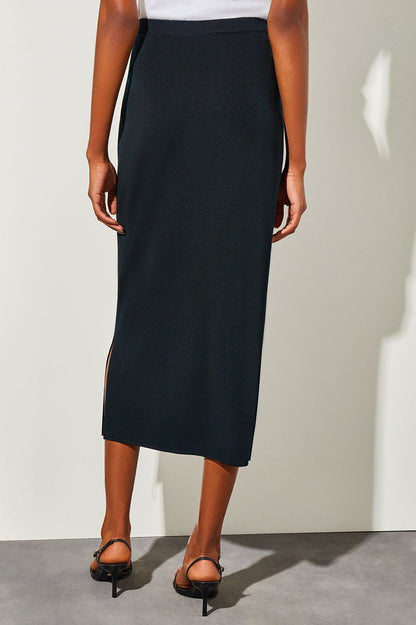 Plus Size Straight Knit Ballerina-Length Skirt | Ming Wang