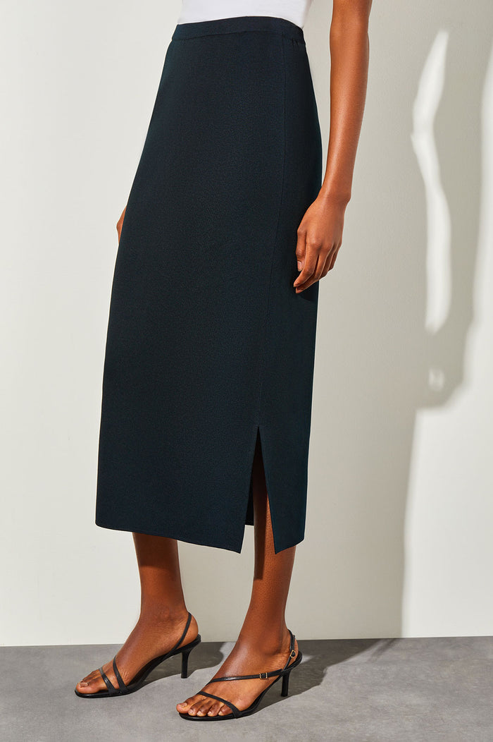 Plus Size Straight Knit Ballerina-Length Skirt | Ming Wang