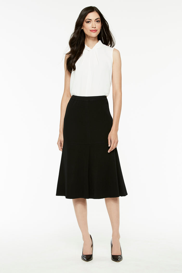 Plus Size Twist-Neck Crepe de Chine Blouse, White | Ming Wang