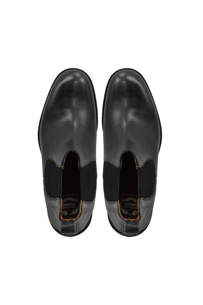 POLISHED BLACK ITALIAN LEATHER CHELSEA BOOTS