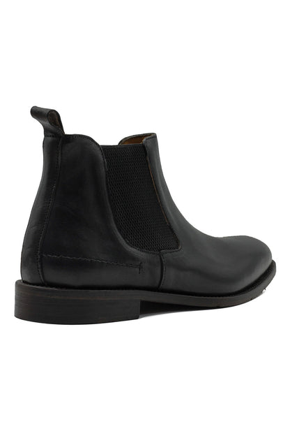 POLISHED BLACK ITALIAN LEATHER CHELSEA BOOTS