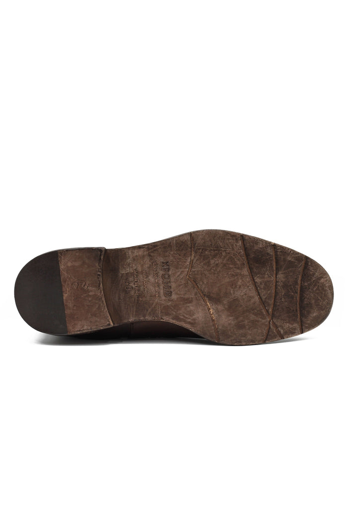 POLISHED BROWN ITALIAN LEATHER CHELSEA BOOTS
