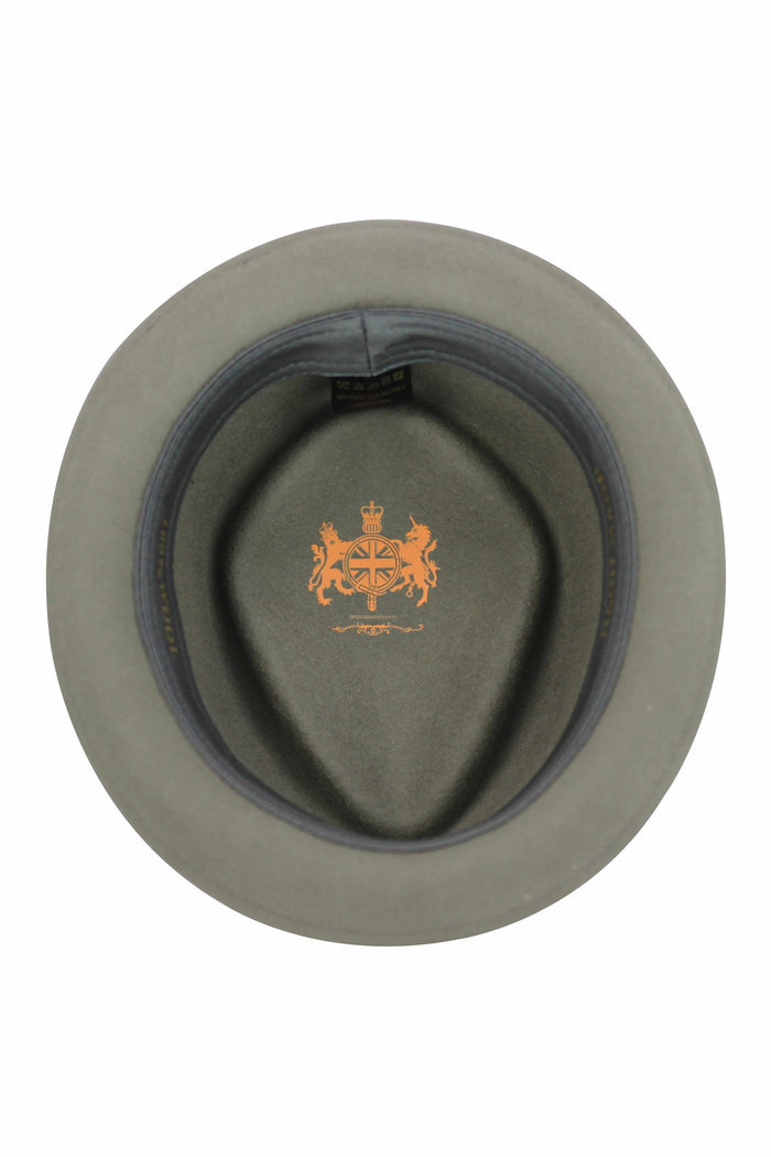 Pork Pie Grey Hat 100% Wool Felt Diamond Shape Crown