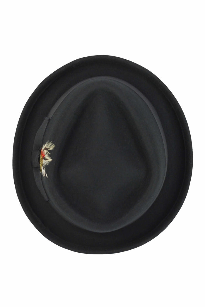 Pork Pie Hat 100% Wool Felt Diamond Shape Crown - DC 310