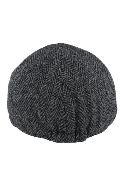 PURE WOOL HERRINGBONE DUCKBILL FLAT CAP