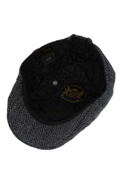 PURE WOOL HERRINGBONE DUCKBILL FLAT CAP