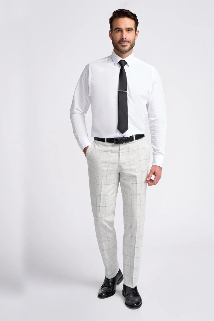 RADHIKA MENS SLIM FIT WHITE THREE PIECE SUIT