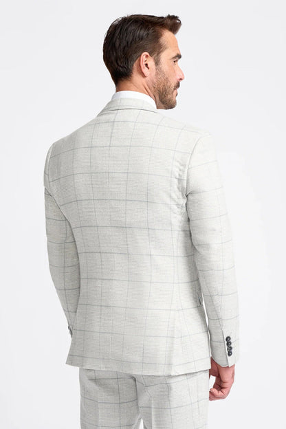 RADHIKA MENS SLIM FIT WHITE THREE PIECE SUIT