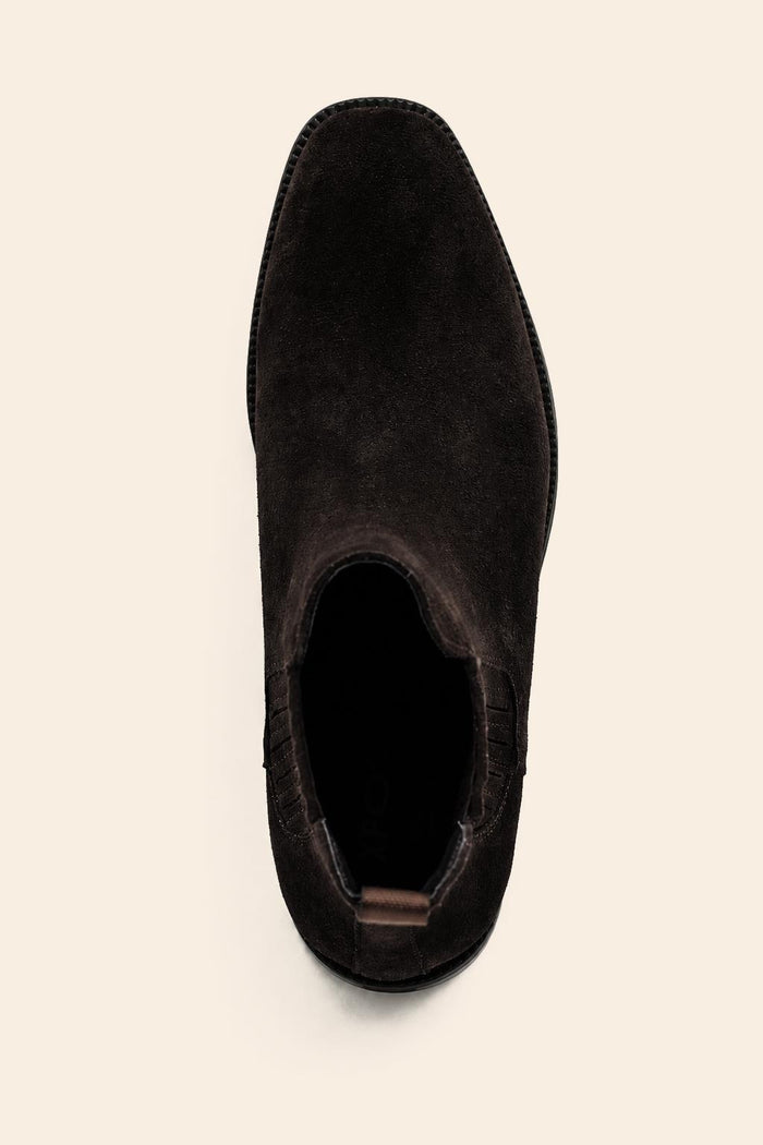 RAMOS Men’s Brown Smooth Suede Leather Chelsea Boots