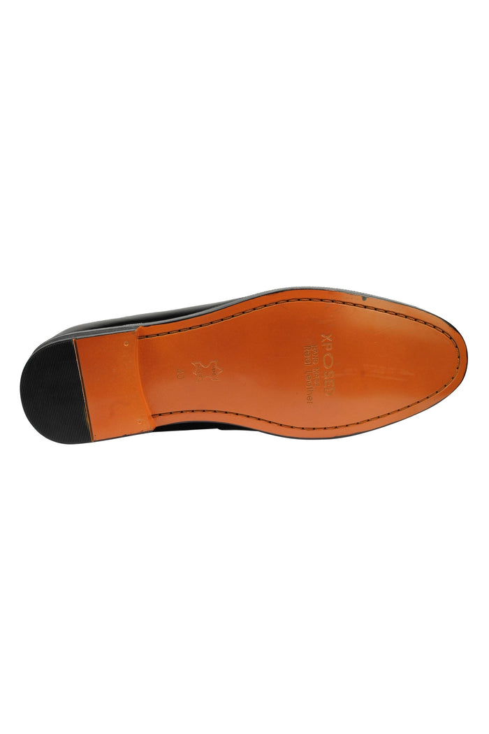 Real Leather Black Patent Tassel Loafers