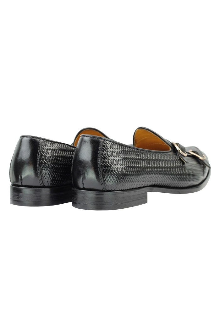 Real Leather Double Monk Strap Loafer