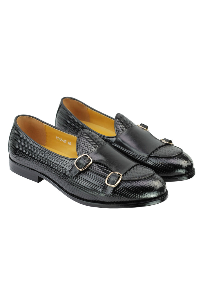 Real Leather Double Monk Strap Loafer