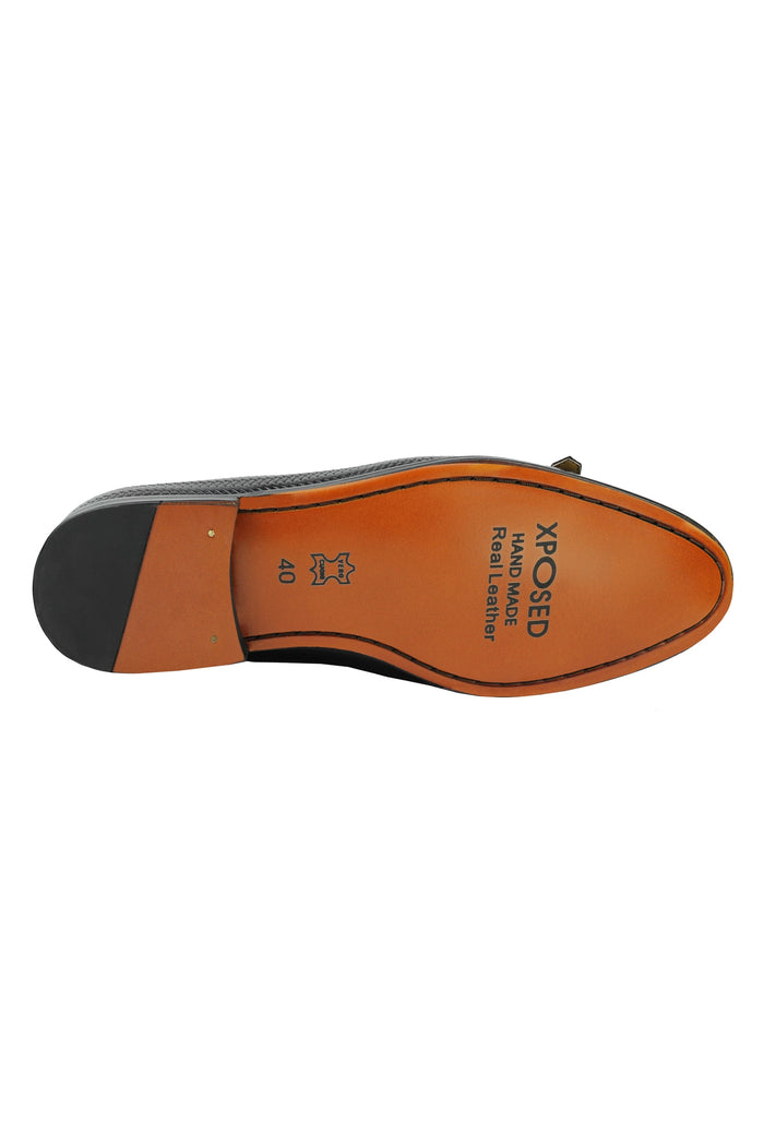 Real Leather Double Monk Strap Loafer