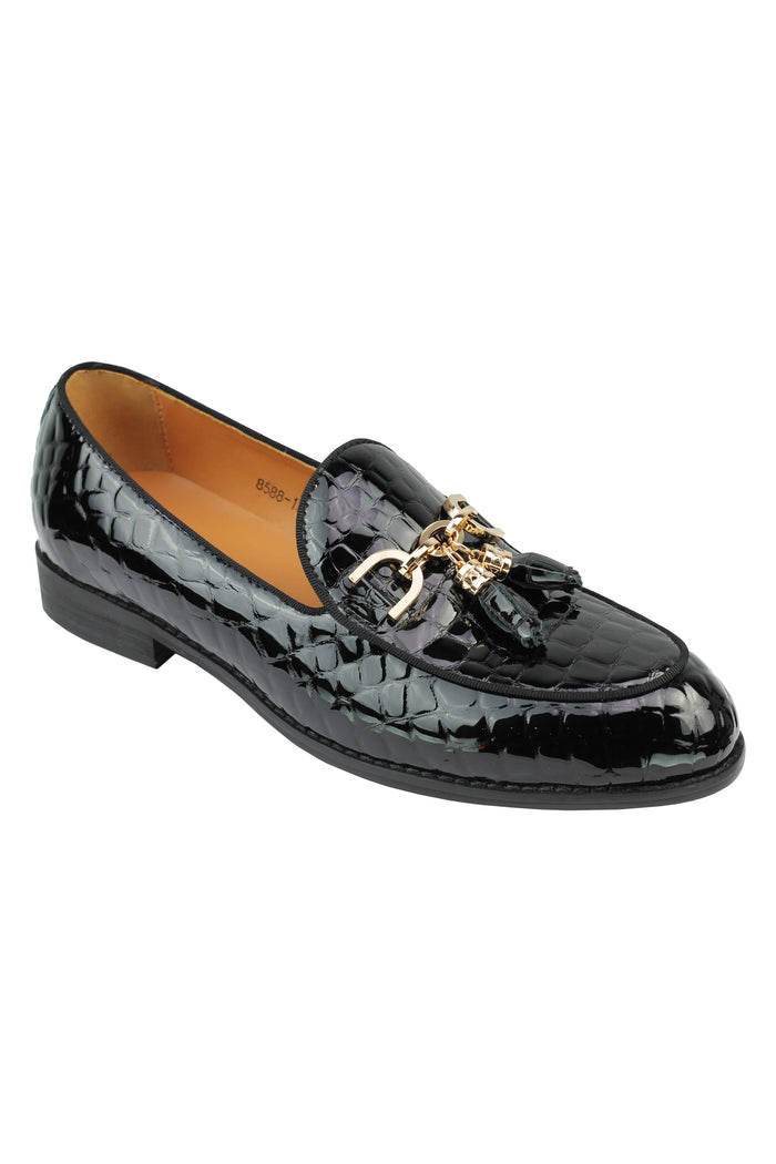 Real Leather Glossy Tassel Loafers
