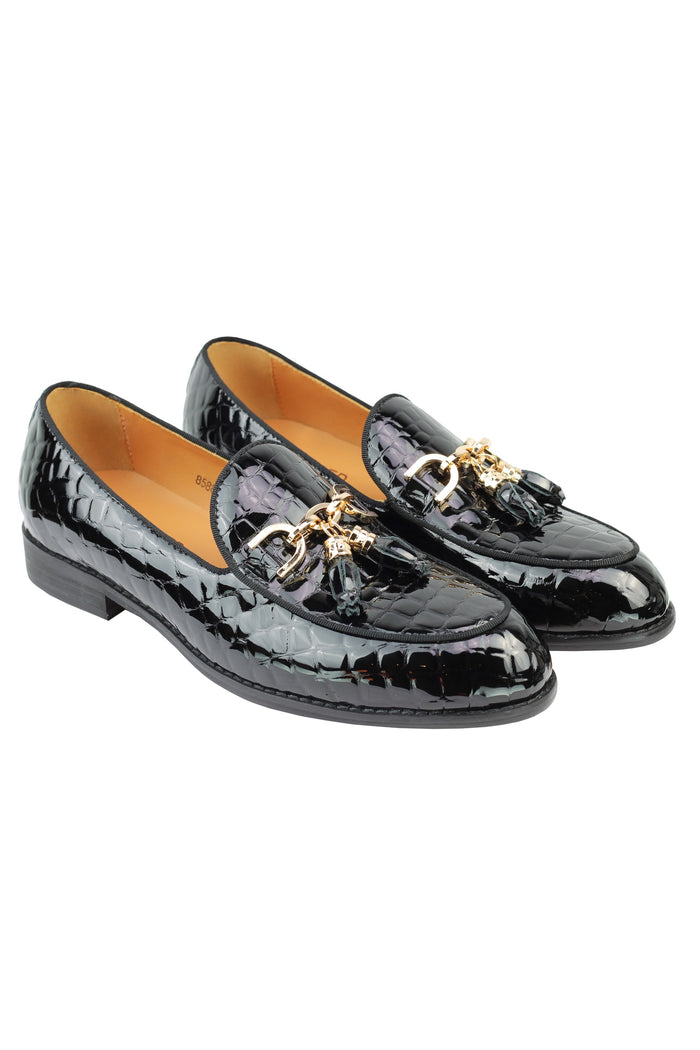 Real Leather Glossy Tassel Loafers