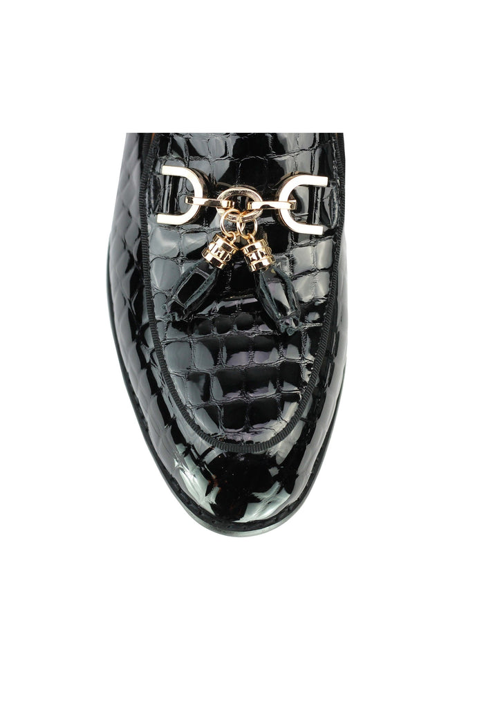 Real Leather Glossy Tassel Loafers